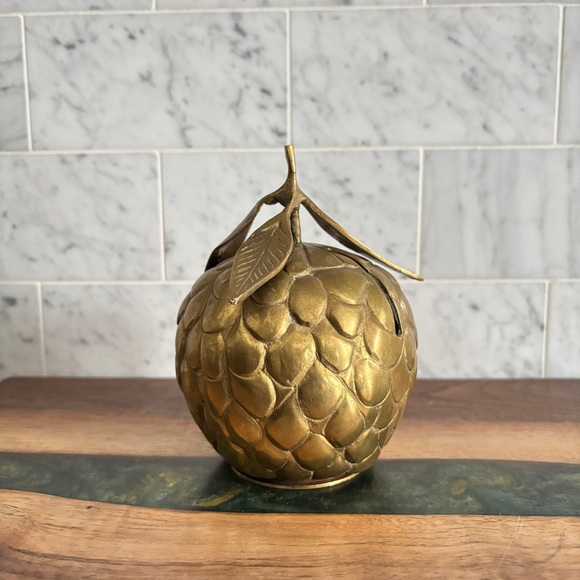 Vintage Brass Raspberry Coin Bank - Picture 1 of 8